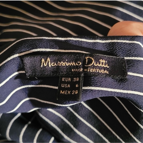 Massimo Dutti black and white stripe flowy blouse , size 6 - Picture 4 of 7